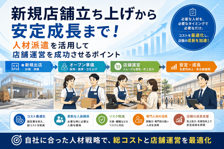 新規店舗立ち上げから安定成長まで！人材派遣を長期的に活用する戦略的メリット