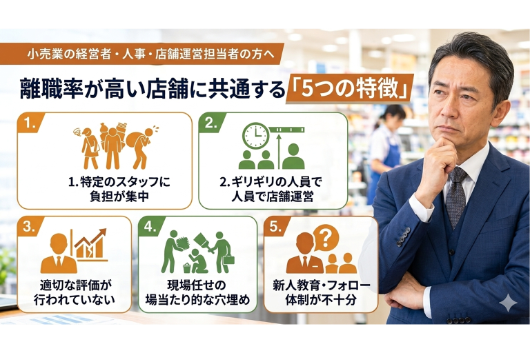 小売業の離職率が高い店舗に共通する5つの特徴
